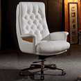 thumbnail image 2 of Kinnls Cellier Massage Office Chair Executive Leather Chair （Cowhide-Massage-White）, 2 of 7