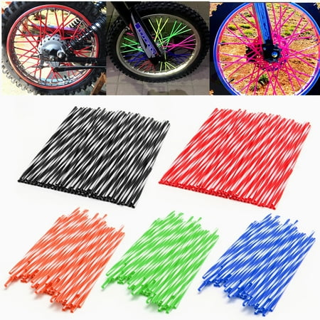 Spoke Rims For Bikes 72Pcs Motorcycle Motocross Dirt Bike Spoke Skins Enduro Wheel Rim Spoke Skins Covers Protect Wraps Wheel Rim Guard Protector ()