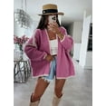 thumbnail image 4 of Women'S Oversized Cardigan Sweaters Fall Long Lantern Sleeve Knit Open Front Rose Pink XL, 4 of 7