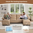 thumbnail image 5 of JONPONY 107.5" U Shaped Couch, 4 Seat Sectional with 4 Throw Pillows, Convertible Upholstery Symmetrical Sofá,High Dense Memory Foam with Double Chaise Lounge &Memory Foam for Living Room,Brown, 5 of 11