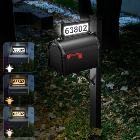 US Solar Power LED Light Sign House Street Door Address Plaque Number Plate Lamp