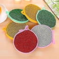 thumbnail image 5 of Multi-purpose Kitchen Double Side Round Dishwashing Sponge Scrubber Rag Dish Pad Cleaner, 5 of 5