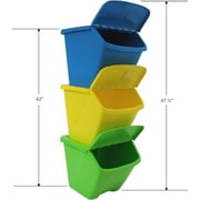 30 Gallon Stackable Recycle Storage Bins 3 PC Set