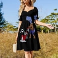 thumbnail image 4 of Vestido de manga corta con divertido dinosaurio T-rex usando quitanieves, ropa de mujer, cóctel de vestidos, vestidos de verano de mujer ., 4 of 7