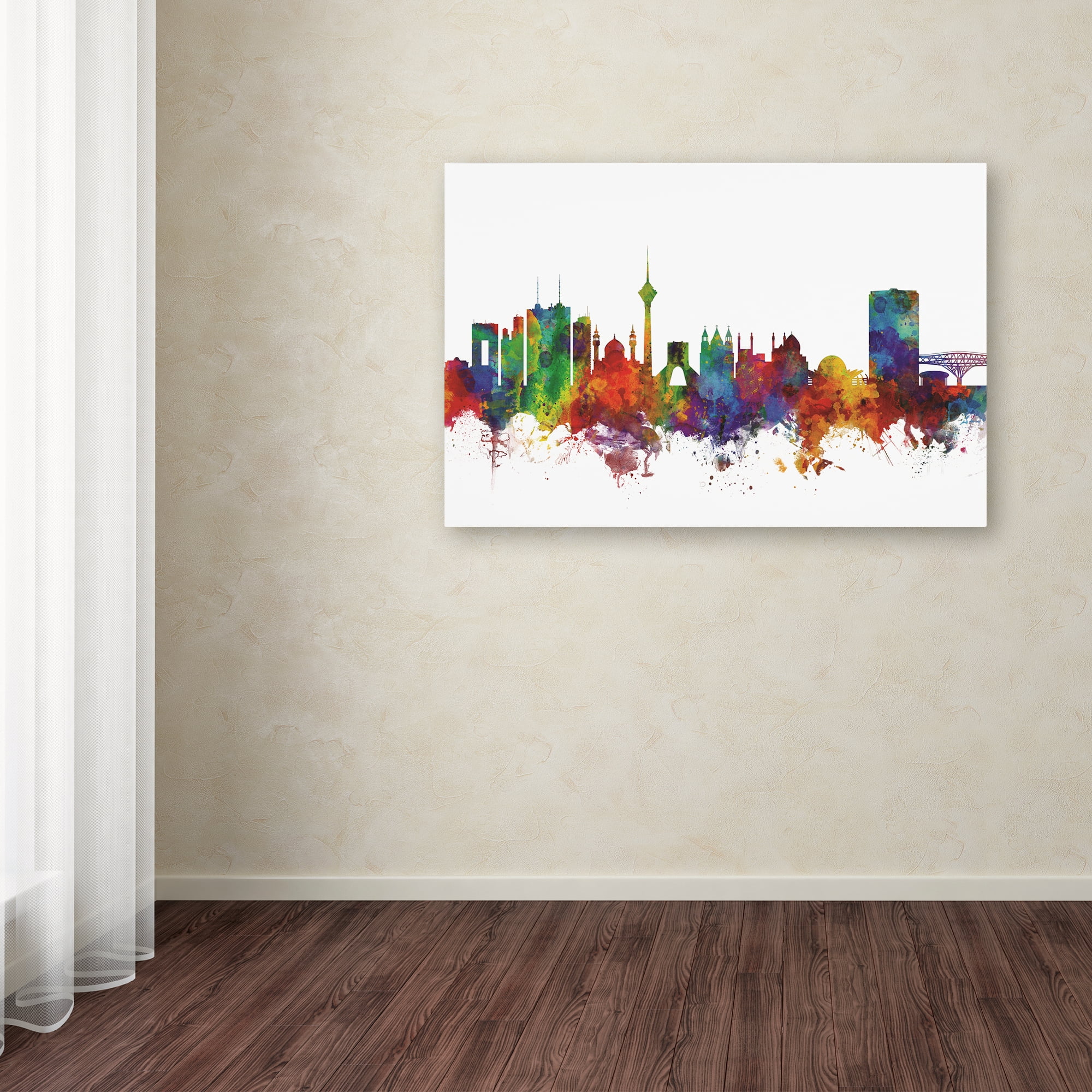 Michael Tompsett 'Tehran Iran Skyline IV' Canvas Art