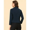 thumbnail image 4 of INSPIRE CHIC Chaqueta abierta de la chaqueta del traje de la cosecha del trabajo de la oficina del frente de las mujeres Azul oscuro-Sólido S, 4 of 6