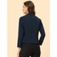 thumbnail image 4 of INSPIRE CHIC Chaqueta abierta de la chaqueta del traje de la cosecha del trabajo de la oficina del frente de las mujeres Azul oscuro-Sólido M, 4 of 6