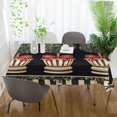 thumbnail image 3 of Yayeee Tablecloths 60" x 60" Rectangle Wrinkle Resistant Party Table Cover, Beige Striped Trees, 3 of 8