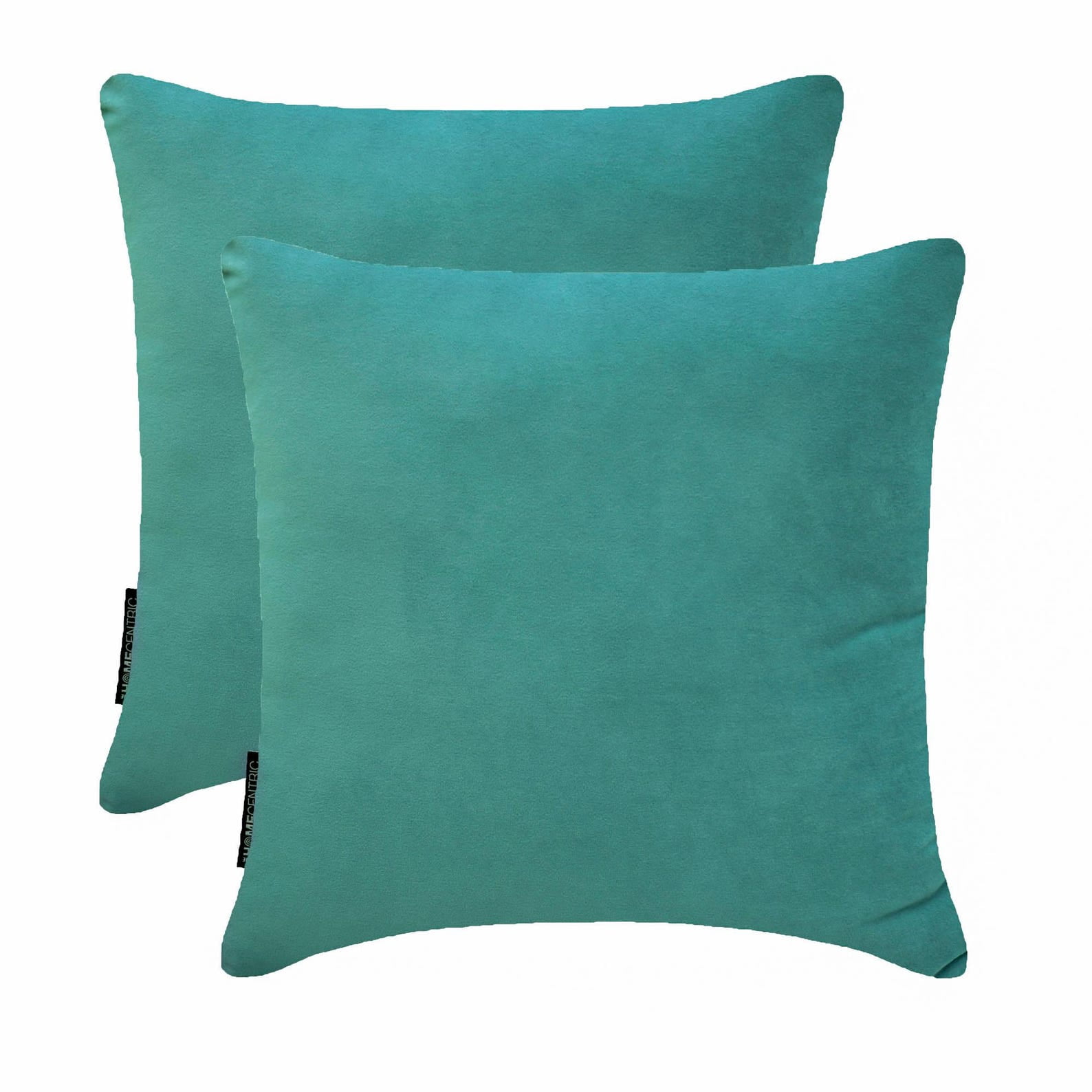 Aqua Luxury Throw Pillow Covers 18"x18" | Pack of 2 Modern Plain Velvet Cushion Cover | Solid Color Pillowcases for Couch, Sofa Bedroom & Living Room, Modern Home Décor - Aqua Velvet
