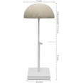 thumbnail image 3 of MyGift Tabletop White Metal Hat Stand with Fabric Covered Dome, Adjustable Height Wig Display Holder Rack, 3 of 5