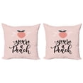 thumbnail image 1 of Ambesonne Fruit Throw Pillow Cover 2 Pack, You're a Peach Typography, 18", Coral Pale Eggshell, 1 of 2