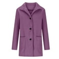 thumbnail image 4 of Women's Autumn Winter Vintage Solid Color Button Up Stand Collar Wool Coat winter clothing for women, 4 of 4