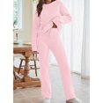thumbnail image 6 of FADAACAI Womens Sweatsuits 2 Piece Set Womens Fuzzy Fleece Long Sleeve 2 Piece Loungewear Outfits Sweater Pants Pajama Sets Lounge Sets for Women Womens Sweatsuits Sets Pink 2XL Clearance！, 6 of 8
