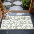 thumbnail image 4 of 2x3 Door Mat Rug, Green Leaf Flower Non-Skid Rubber Backing Large Rectangle Rugs - Living Room Bedroom Home Office, Vintage Farmhouse Bohemian Spring Indoor Floor Mat Carpets Washable Rug, 4 of 9