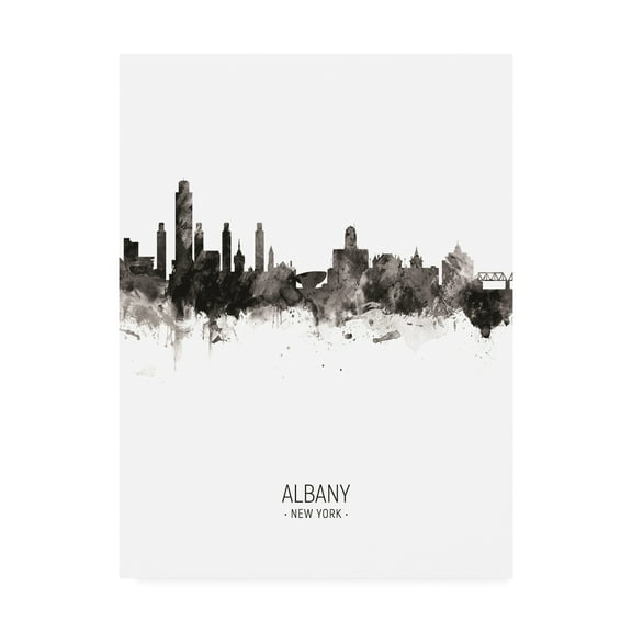 Trademark Fine Art 'Albany New York Skyline Portrait II' Canvas Art by Michael Tompsett