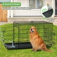 thumbnail image 6 of Dkelincs 48 inch Dog Crate Folding XXL Large Dog Cage Dog Kennels and Crates for Large Dogs Pet Animal Segregation Cage with Divider, Plastic Tray, Double-Door, Handle, Black, 6 of 7