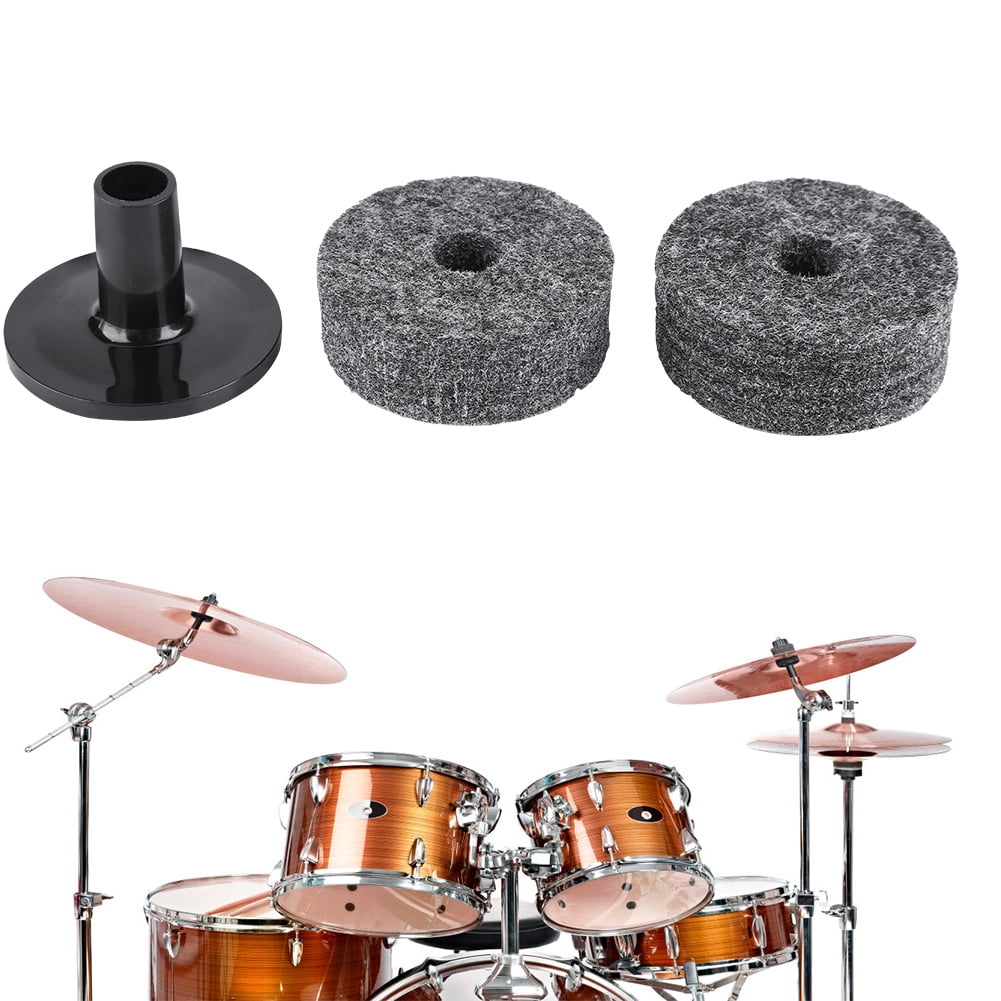 Qiilu Cymbal Stand Felt, Drum Cymbal Sleeves,1 Pcs Plastic Black Long
