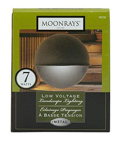 Moonrays 95732 Low Voltage Round Metal Surface Light with 7-Watt Bulb,Cast Black