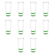 Cordial Shooter Shot Glasses 2 oz. Set of 10, Bulk Pack - Great for Birthdays, Parties, Indoor & Outdoor Events - Green