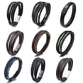 thumbnail image 2 of RSAMD Fashion Men's PU Leather Bracelet&Bangle Magnetic Closure Classical Jewelry-Style - 13, 2 of 9