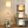 thumbnail image 2 of 63" Shelf Floor Lamp Modern Pink Standing Lamp with 3 Color Temperature Bulb Lamps for Living Room Bedroom, 2 of 7