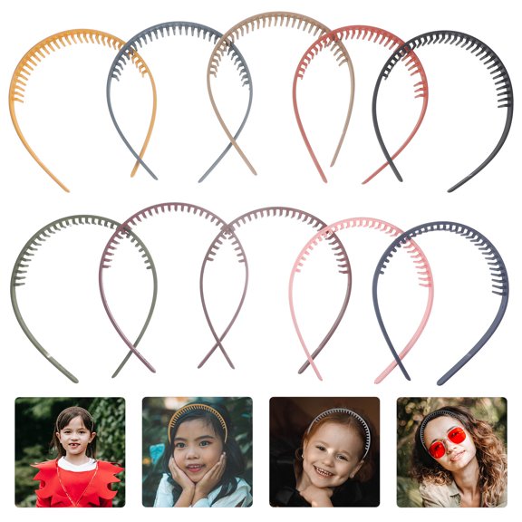 LOLIPPYY 10 Pcs Plastic Hairband Designed for Women with Non-slip Feature for Sports