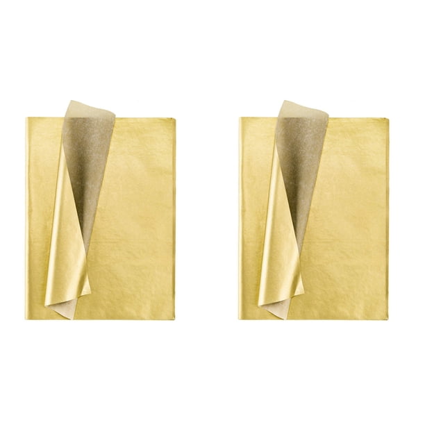 Papel de Seda Dorado, 200 Hojas de Papel Metálico para Envolver Regalos para Fiesta de Cumpleaños, Aniversario Decoración del Día de San Valentín