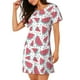 thumbnail image 2 of Fotbe Watermelon Bata de Dormir para Mujer con Estampado, Camisón de Algodón de Manga Corta, Ropa de Dormir Casual, 2 of 6