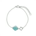 thumbnail image 2 of Elsie & Zoey Women's Light Blue Genuine Sea Glass & Sterling Silver Anklet, 2 of 2