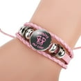 thumbnail image 3 of Dsscvnef Cancer Awareness Bracelets for Women Handmade Woven Ribbon Leather Jewelry Support Inspirational, 3 of 3