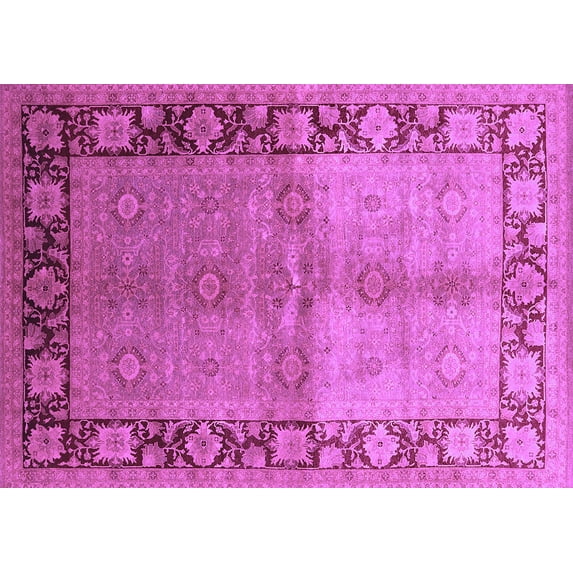 Ahgly Company Indoor Rectangle Oriental Purple Industrial Area Rugs, 7' x 10'