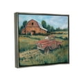 thumbnail image 3 of Stupell Industries Red Pickup Truck Rural Barn Farmland Painting Luster Gray Floating Framed Canvas Print Wall Art, Design by Tim OToole, 3 of 6