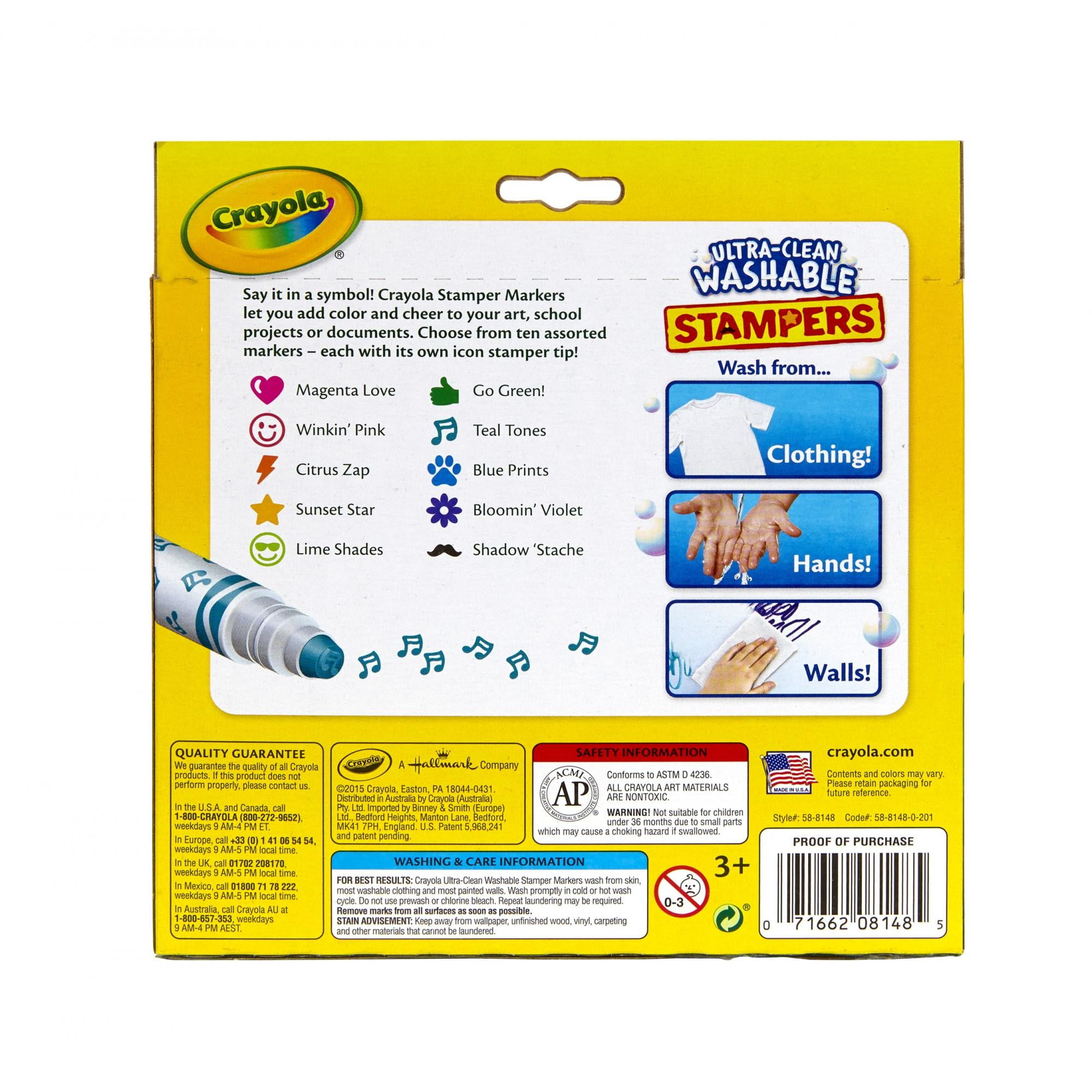 Crayola 10 Count Ultra Clean Washable Stamper Markers Walmart Com Walmart Com