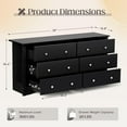 thumbnail image 3 of JUMMICO Dresser for Bedroom, 6 Wood Dresser Drawers, Wide Chest of Drawers, Storage Tower Unit, Modern Design for Bedroom, Living Room, Hallway, Entryway (Black), 3 of 7
