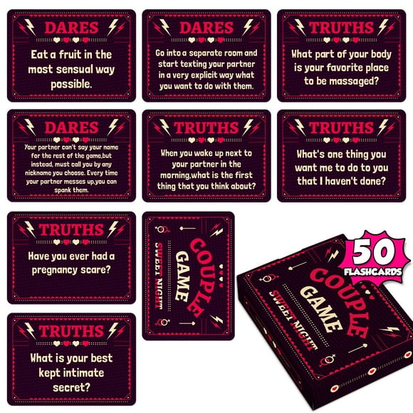 Meitianfacai 50 Romantic Night Cards For Couples Ambiguous Pulling Game Prop Cards