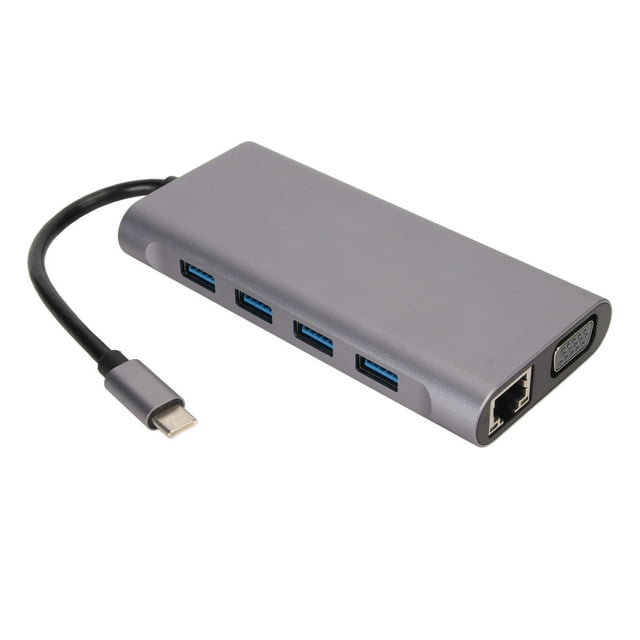Tipo C Hub 11 en 1 HD VGA 4K apoyado 5Gbps 87W PD carga 100Mbps RJ45 USB 3,0 estación de acoplamiento para PC portátil
