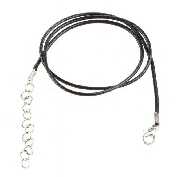 XISAOK 18'' Clasp Chain Black Necklace Rope Cord Rubber with Clasp DIY Jewelry Making