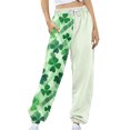 thumbnail image 4 of FAIWAD Pantalons de Jogging Imprimés Trèfle pour Femmes, Taille à Cordon, pour la Course avec Poches, 4 of 4