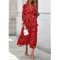 thumbnail image 4 of PRETTYGARDEN Women's Floral Maxi Dress Spring Long Sleeve V Neck Casual A Line Long Flowy Boho Party Dresses, 4 of 7