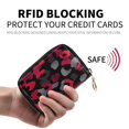 thumbnail image 2 of PU Leather Zipper Card Case Credit Card Holder Small Wallets Black and Red Leopard Print, 2 of 7