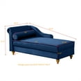 thumbnail image 7 of Sofa Lounge Chair with Sturdy Metal Legs with Large Storage, Functional Indoor Chaise Lounge with One Backrest and Armrest, Modern Velvet Upholstered Sofa Recliner Suitable for Living Room, Bedroom, 7 of 7