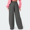 thumbnail image 5 of Wide Leg Sweatpants Women Low Rise Fleece Sweat Pants Elastic Waist Baggy Jogger Pants With Pockets Athletic Comfy, 5 of 8