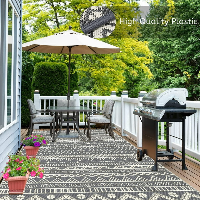 Reversible Outdoor Rugs for Patio - 3X5 Ft outside Area Rug, Portable RV  Carpet