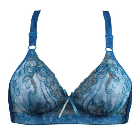 

Aoochasliy Bras for Women Clearance Push Up Solid Color Comfortable Hollow Out Perspective Bra Underwire No Rims
