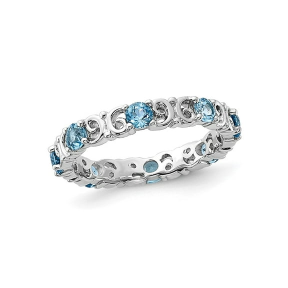 1.15 Carat (Ctw) Blue Topaz Band Ring in Sterling Silver