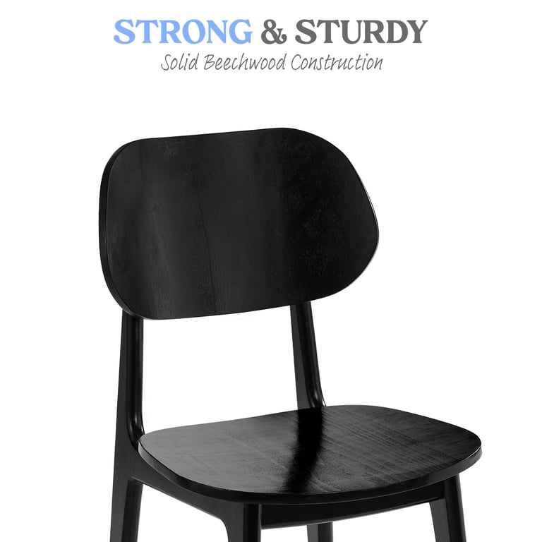 Emma + Oliver Set of 2 Solid Wood Dining Chairs with Curved Oval