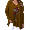 thumbnail image 2 of ICHUANYI Liquidación Mujeres Camisas casuales de manga larga Pullover Túnica suelta Tops Blusa con cuello en V con estampado de Navidad ICHUANYI WER202308231975, 2 of 5