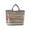 A, variant on Tote Bag for Women Waterproof PVC Glossy Tote Bag Vintage Striped Faux-Woven Handbag for Work Travel Beach