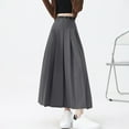 thumbnail image 6 of Women's High Waist Long Skirt A-Line AnkleLength Pleated Maxi Skirt Fall Winter Classic Formal Elegant Office Work Skirt, 6 of 6