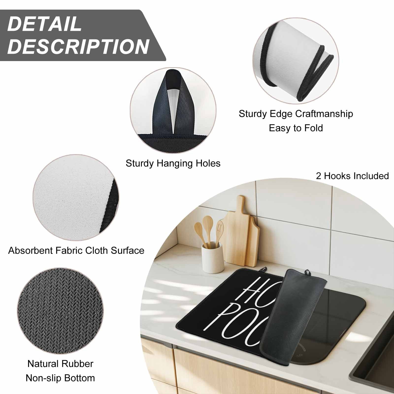 Halloween Stove Top Cover for Electric Stove, Heat-proof & Non Slip Glass Top Stove Cover Protector, Hocus Pocus Black Abstract Simple Lines Art Kitchen Flat Cooktop Rubber Mat 24x21 Inches